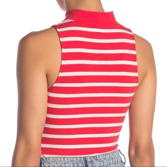 NWT ABOUND Sleeveless Mock Neck Striped Bodysuit Size XXL - Picture 5 of 10